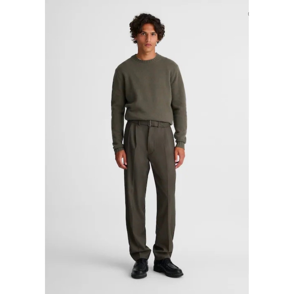 Madewell Double Pleated Trousers Wool Blend Soot Green 36 Mens NWT Dress Pants